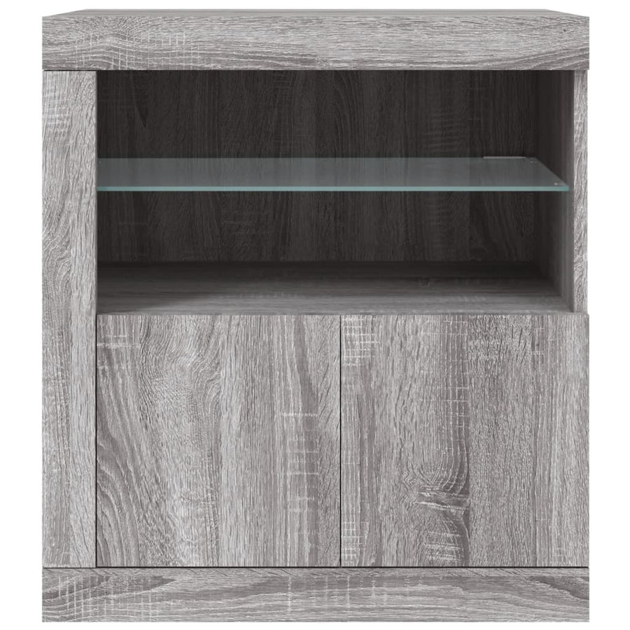 Dressoir Met Led-Verlichting 60,5X37X67 Cm Eiken Grijs sonoma