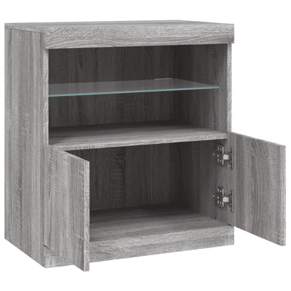 Dressoir Met Led-Verlichting 60,5X37X67 Cm Eiken Grijs sonoma