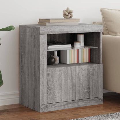 Dressoir Met Led-Verlichting 60,5X37X67 Cm Eiken Grijs sonoma