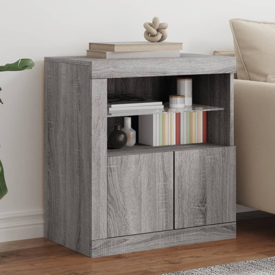 Dressoir Met Led-Verlichting 60,5X37X67 Cm Eiken Grijs sonoma