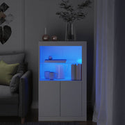 Bijzetkast 60.5x37x100 cm bewerkt hout wit LED