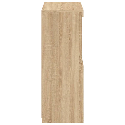 Bijzetkast Met Led-Verlichting Bewerkt Hout Kleurig Sonoma eiken