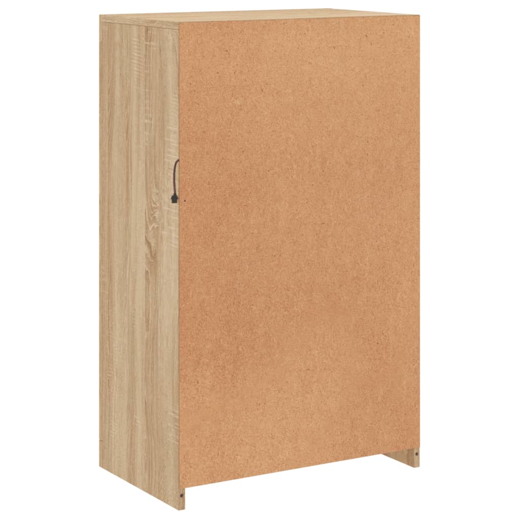 Bijzetkast Met Led-Verlichting Bewerkt Hout Kleurig Sonoma eiken