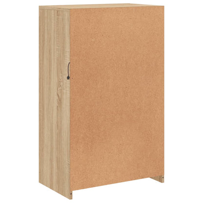 Bijzetkast Met Led-Verlichting Bewerkt Hout Kleurig Sonoma eiken