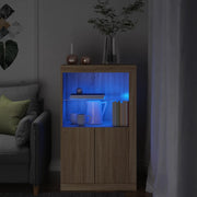 Bijzetkast 60.5x37x100 cm bewerkt hout sonoma eiken