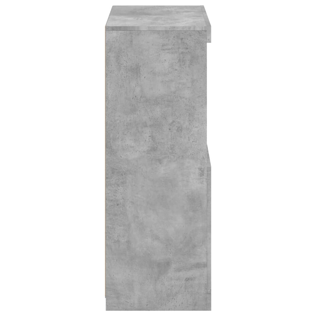 Bijzetkast Met Led-Verlichting Bewerkt Hout Betongrijs
