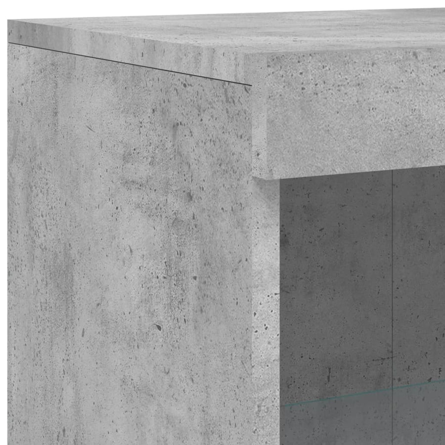 Bijzetkast Met Led-Verlichting Bewerkt Hout Betongrijs