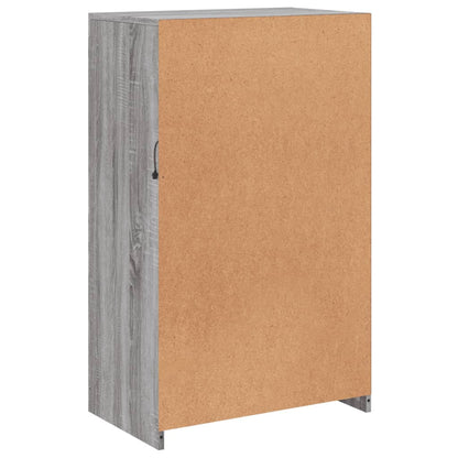 Bijzetkast Met Led Bewerkt Hout Eikenkleurig Grijs sonoma