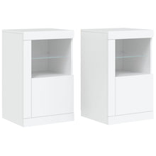 Bijzetkastjes Met Led-Verlichting Bewerkt Hout 1 2 Wit