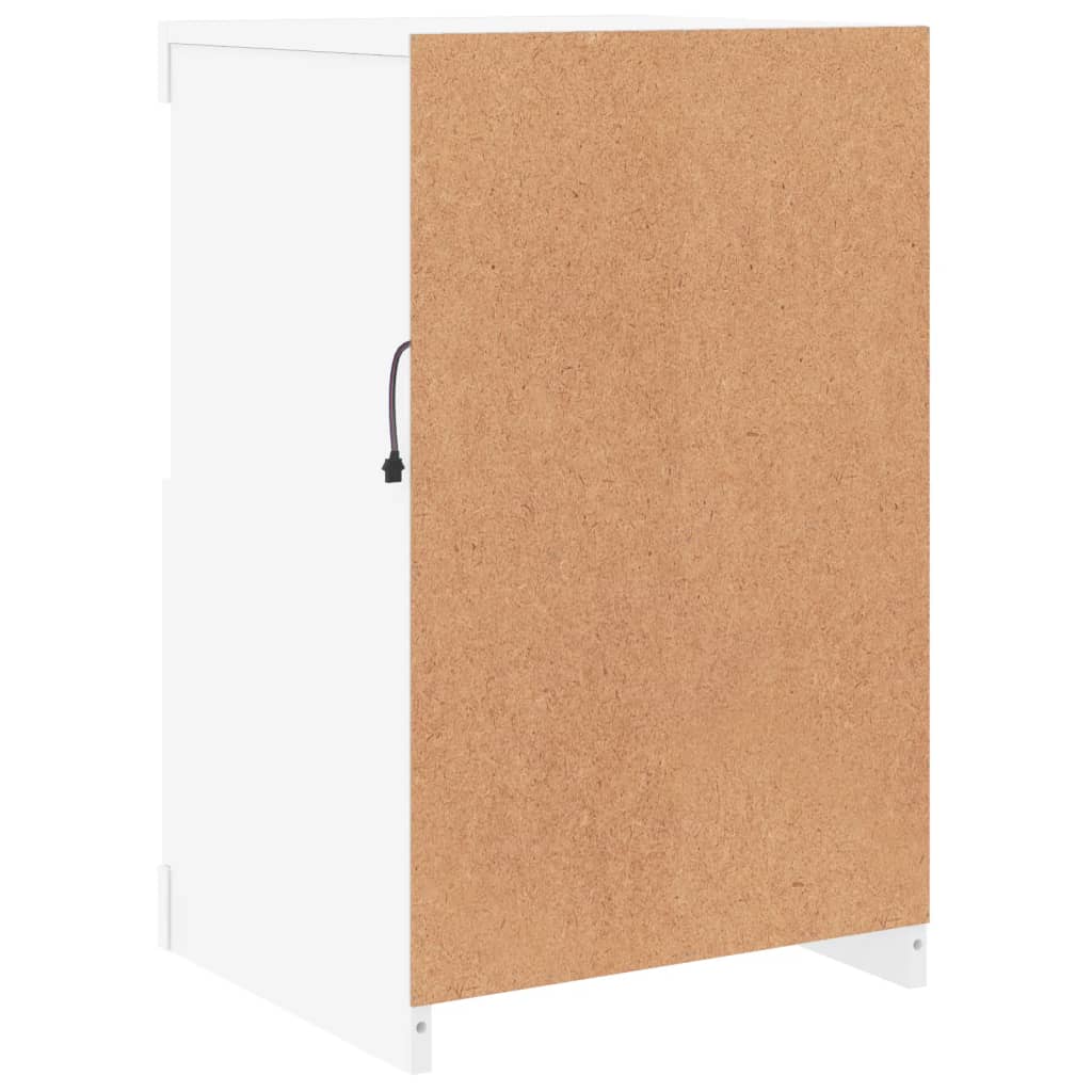 Bijzetkastjes Met Led-Verlichting Bewerkt Hout 1 2 Wit