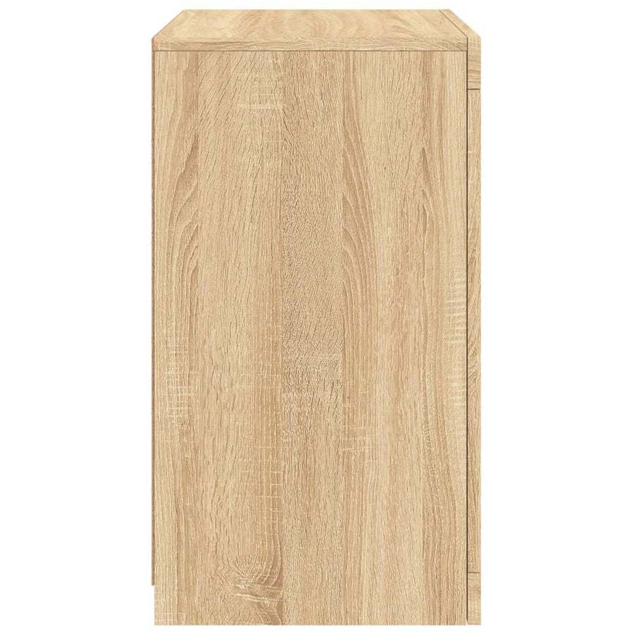 Bijzetkast Met Led-Verlichting Bewerkt Hout Kleurig 1 Sonoma eiken