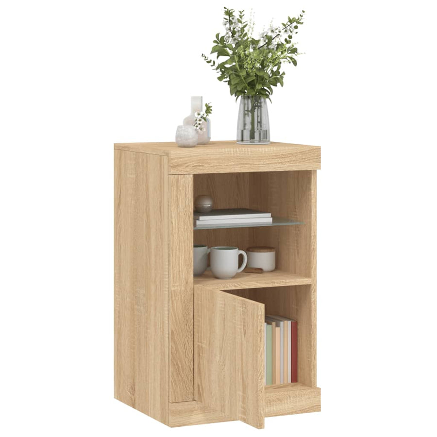 Bijzetkastjes Met Led Bewerkt Hout Kleurig 1 2 Sonoma eiken