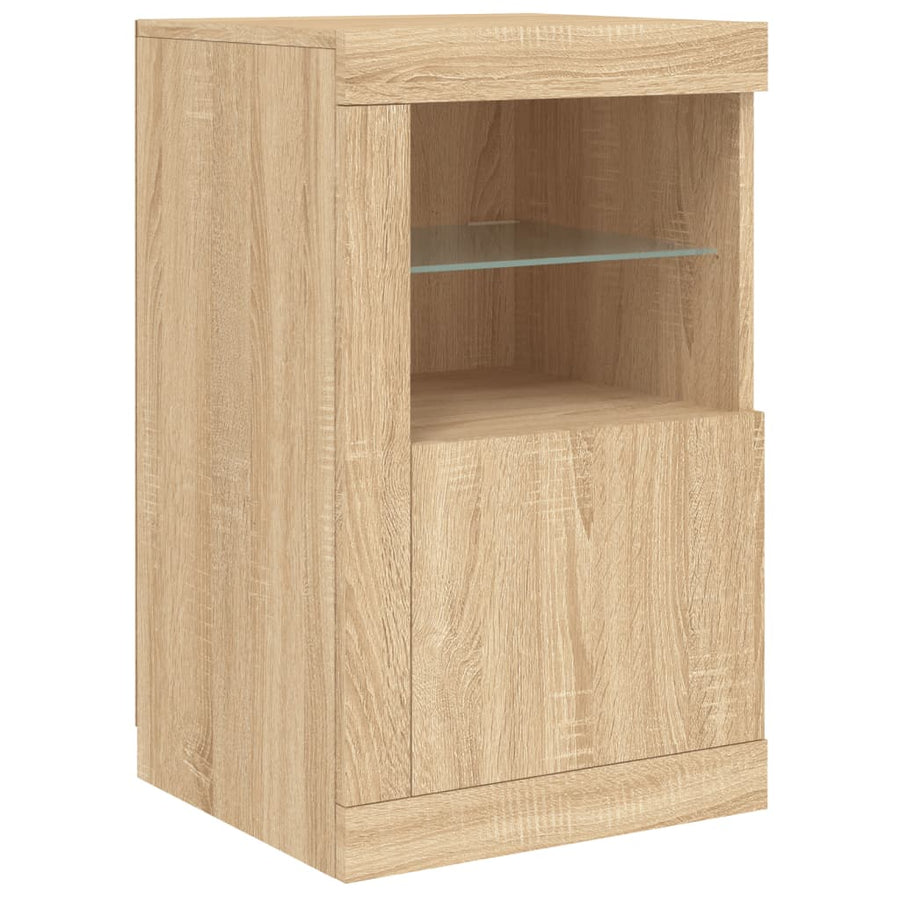 Bijzetkastjes Met Led Bewerkt Hout Kleurig 1 2 Sonoma eiken