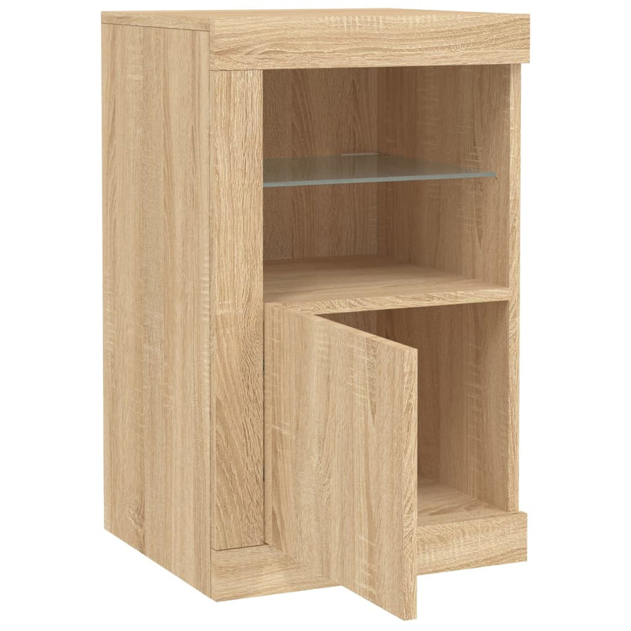 Bijzetkastjes Met Led Bewerkt Hout Kleurig 1 2 Sonoma eiken