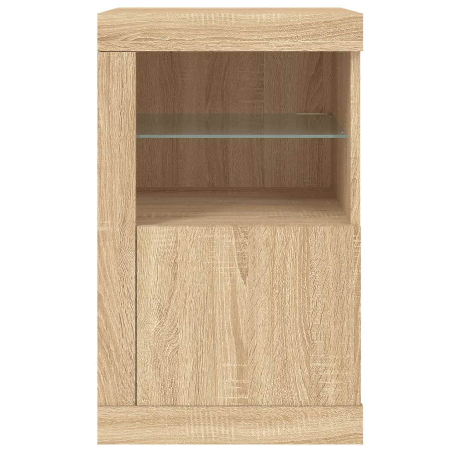 Bijzetkastjes Met Led Bewerkt Hout Kleurig 1 2 Sonoma eiken