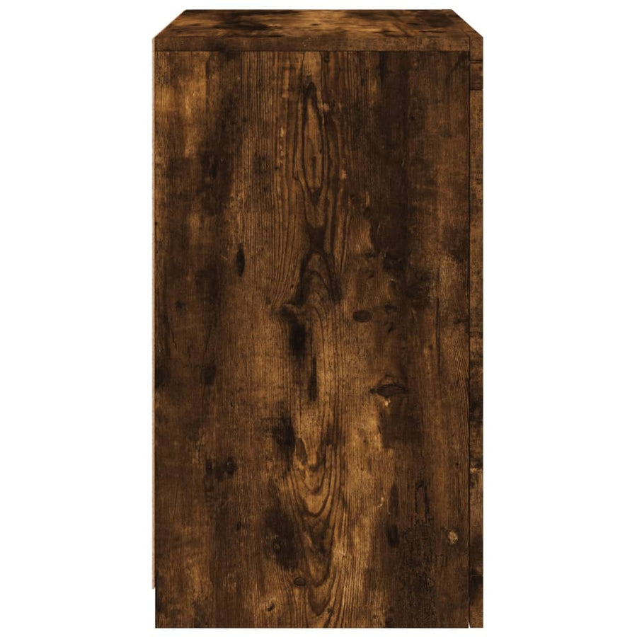 Bijzetkast Met Led Bewerkt Hout Kleurig 1 Gerookt eiken