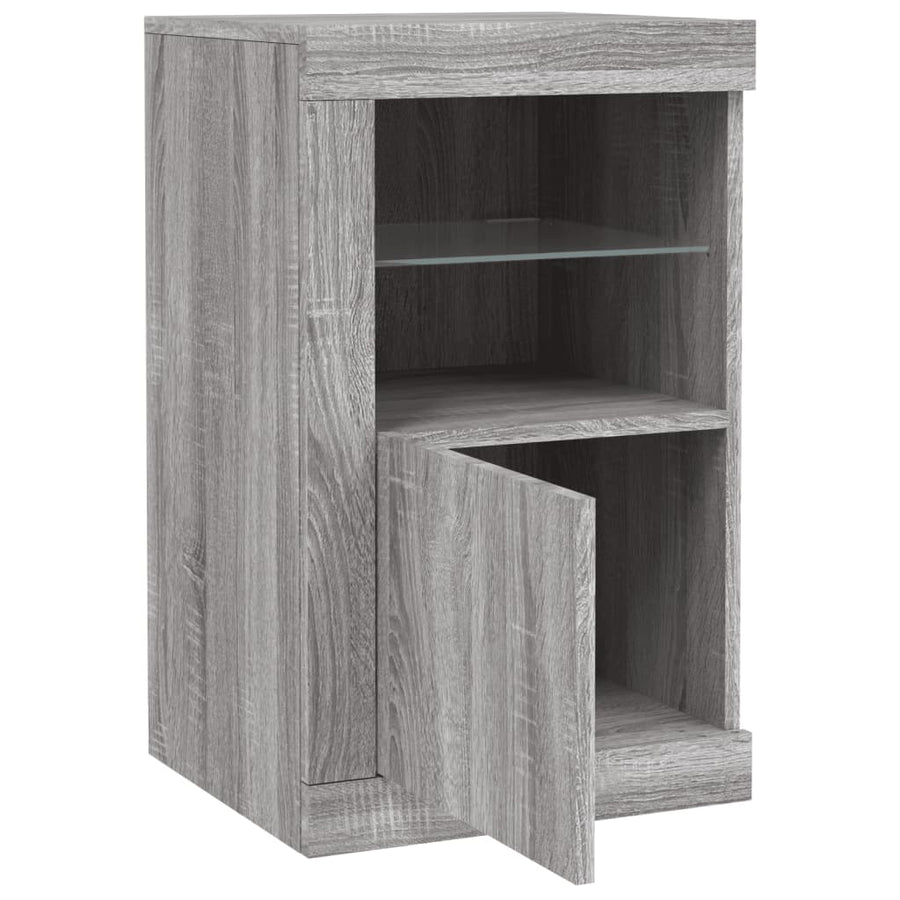 Bijzetkast Met Led Bewerkt Hout 1 Grijs sonoma