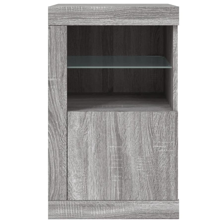 Bijzetkast Met Led Bewerkt Hout 1 Grijs sonoma