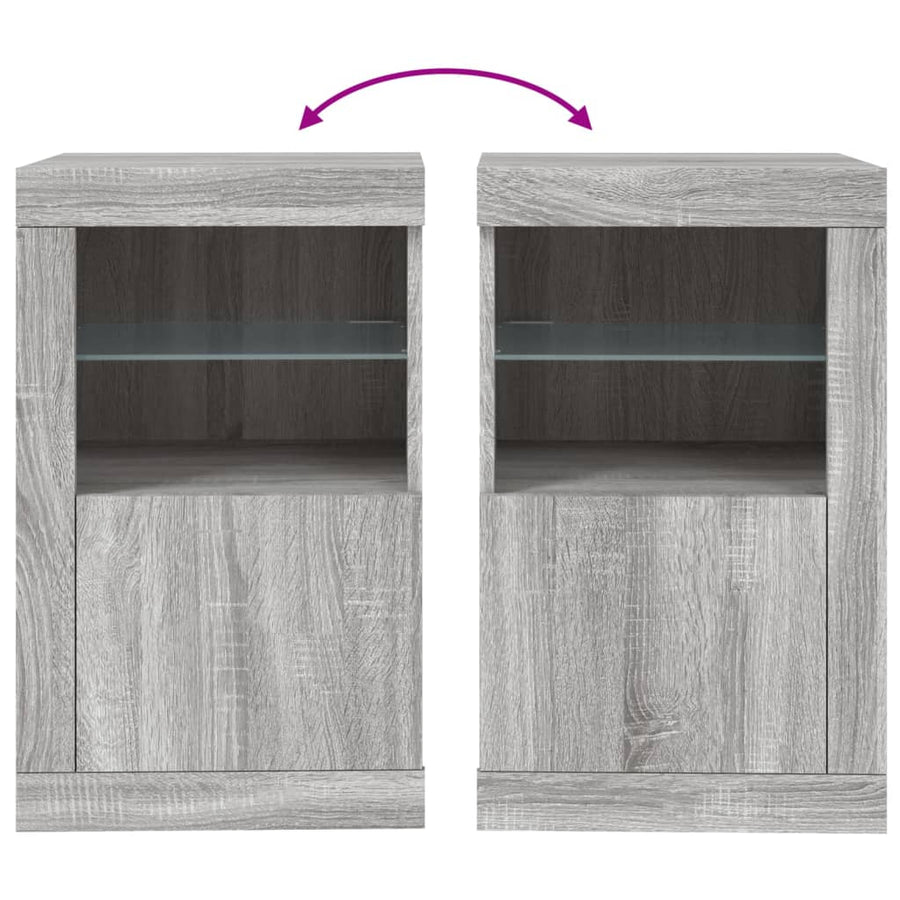 Bijzetkast Met Led Bewerkt Hout 1 Grijs sonoma