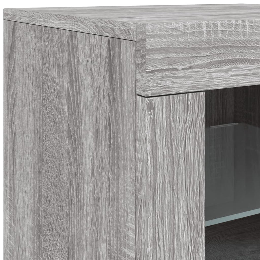 Bijzetkast Met Led Bewerkt Hout 1 Grijs sonoma