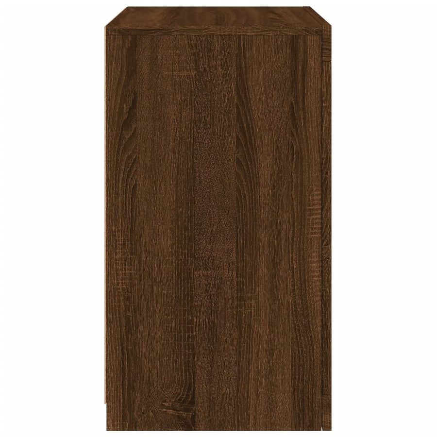 Bijzetkast Met Led-Verlichting Bewerkt Hout Bruineikenkleurig 1 bruin eikenkleur