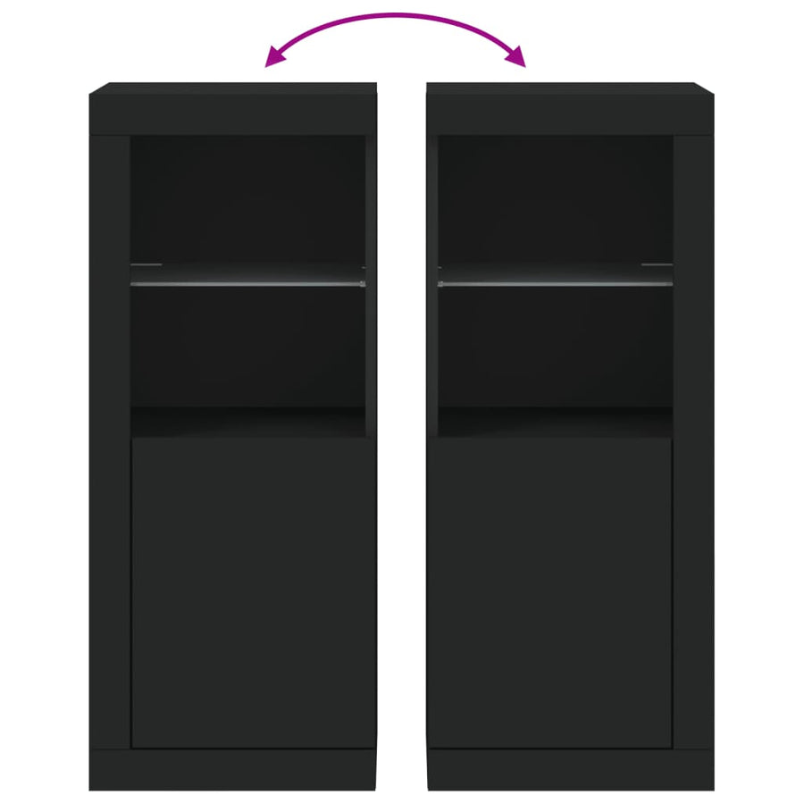 Dressoir Met Led-Verlichting 4X37X00 Cm Zwart