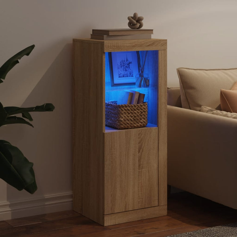 Dressoir Met Led-Verlichting 4X37X00 Cm Kleurig Sonoma eiken