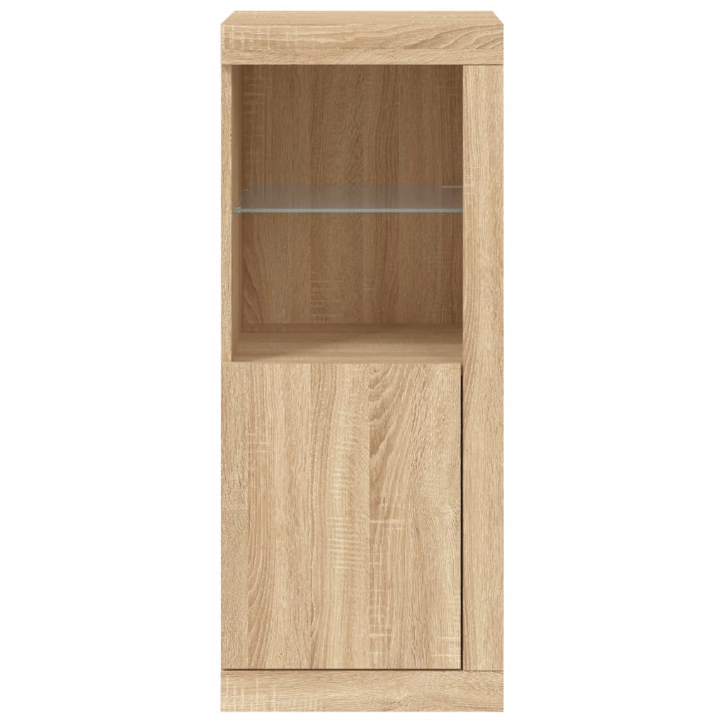 Dressoir Met Led-Verlichting 4X37X00 Cm Kleurig Sonoma eiken