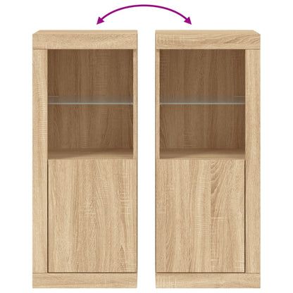 Dressoir Met Led-Verlichting 4X37X00 Cm Kleurig Sonoma eiken