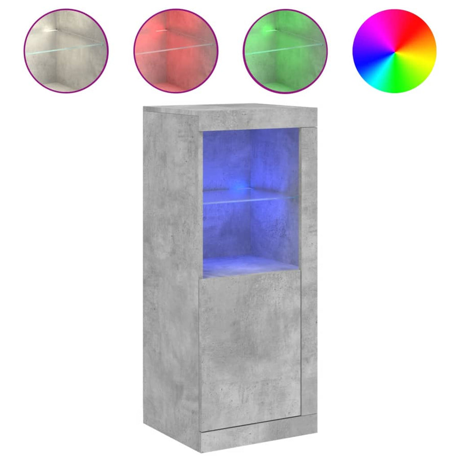 Dressoir Met Led-Verlichting 4X37X00 Cm Betongrijs