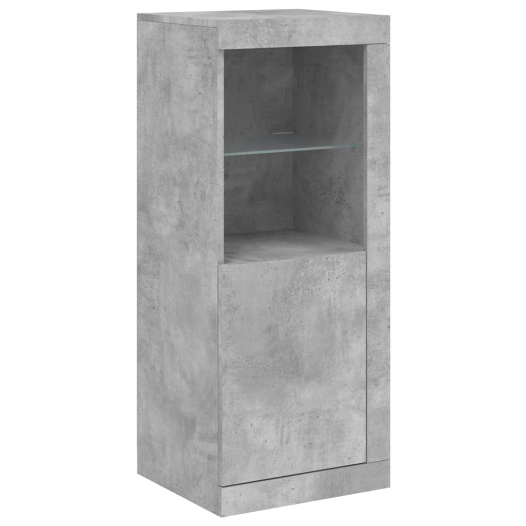 Dressoir Met Led-Verlichting 4X37X00 Cm Betongrijs
