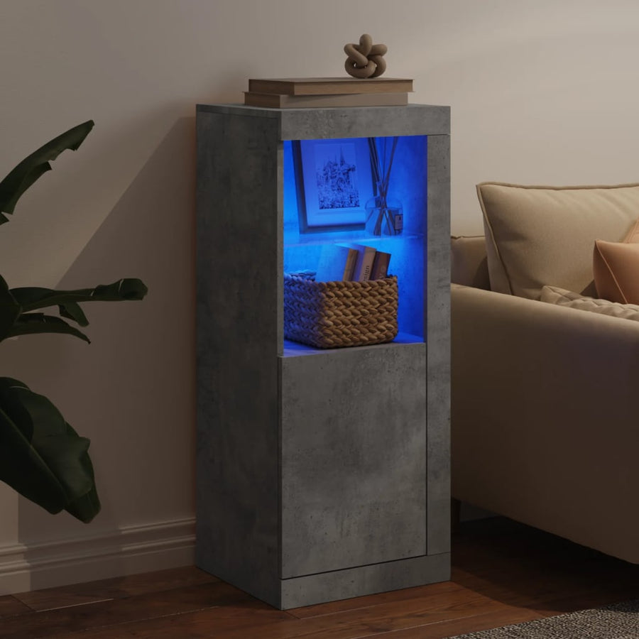 Dressoir Met Led-Verlichting 4X37X00 Cm Betongrijs