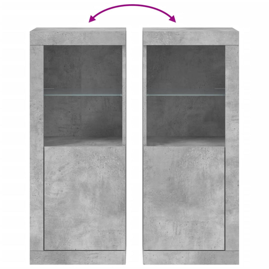 Dressoir Met Led-Verlichting 4X37X00 Cm Betongrijs
