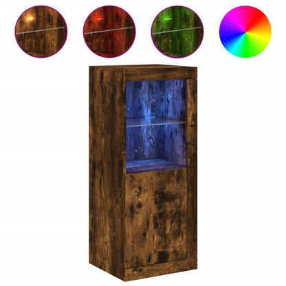 Dressoir Met Led-Verlichting 4X37X00 Cm Kleurig Gerookt eiken