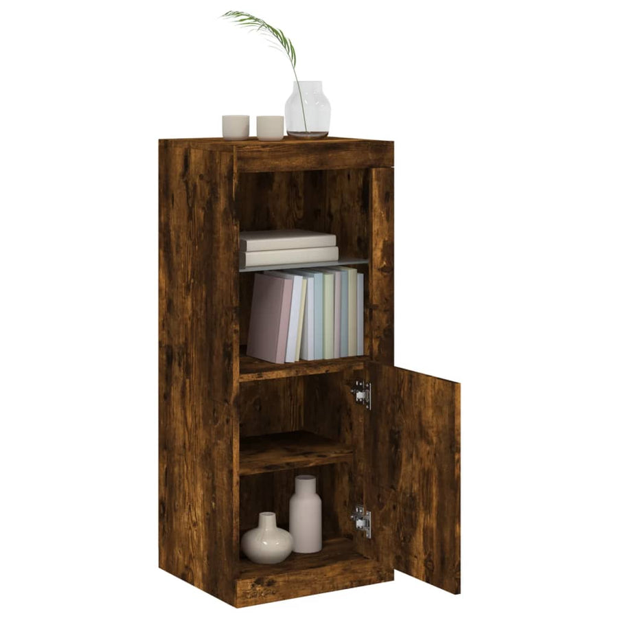 Dressoir Met Led-Verlichting 4X37X00 Cm Kleurig Gerookt eiken