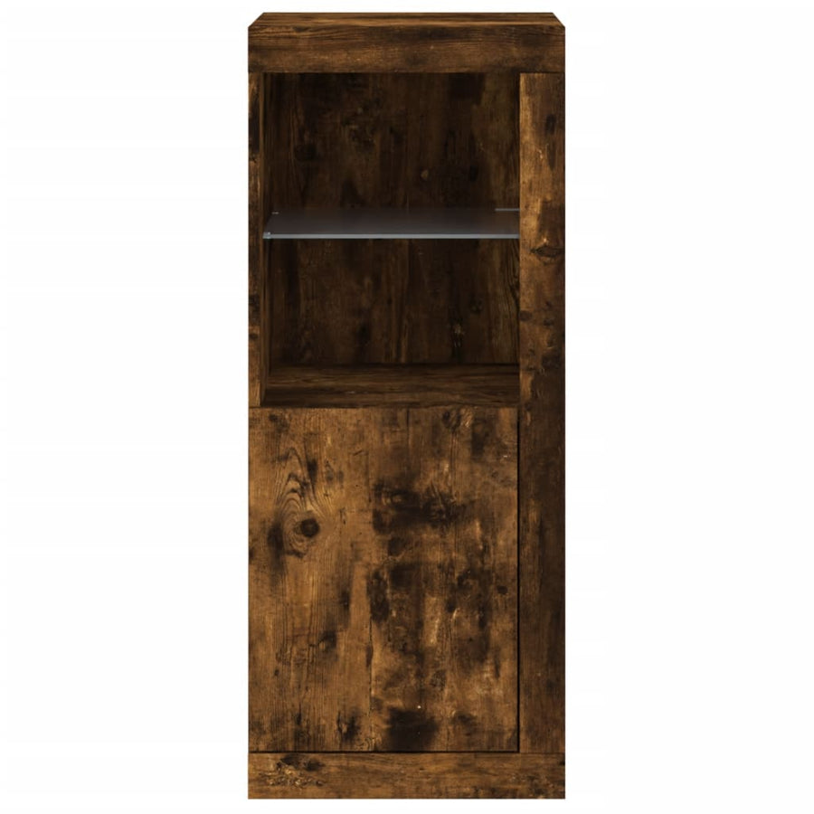 Dressoir Met Led-Verlichting 4X37X00 Cm Kleurig Gerookt eiken