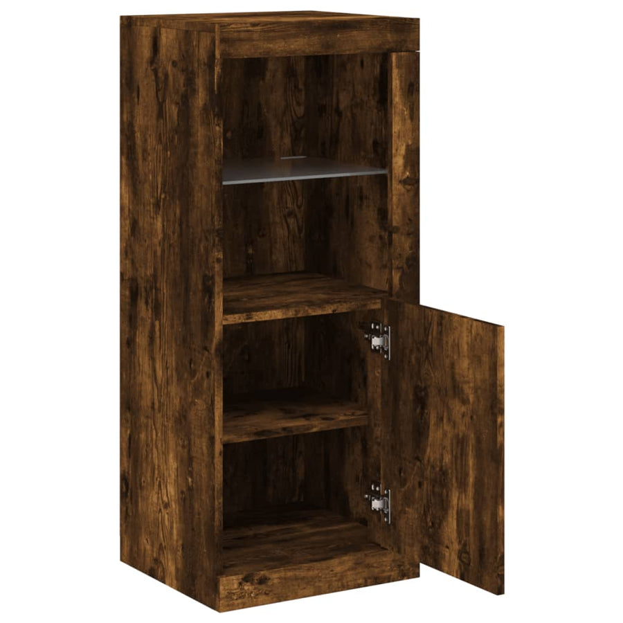 Dressoir Met Led-Verlichting 4X37X00 Cm Kleurig Gerookt eiken