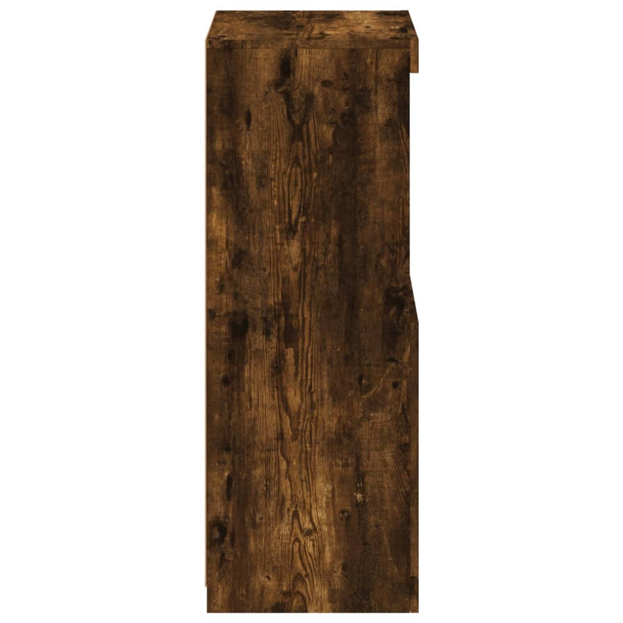 Dressoir Met Led-Verlichting 4X37X00 Cm Kleurig Gerookt eiken