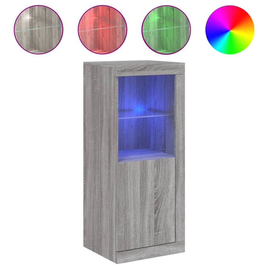 Dressoir Met Led-Verlichting 4X37X00 Cm Eiken Grijs sonoma