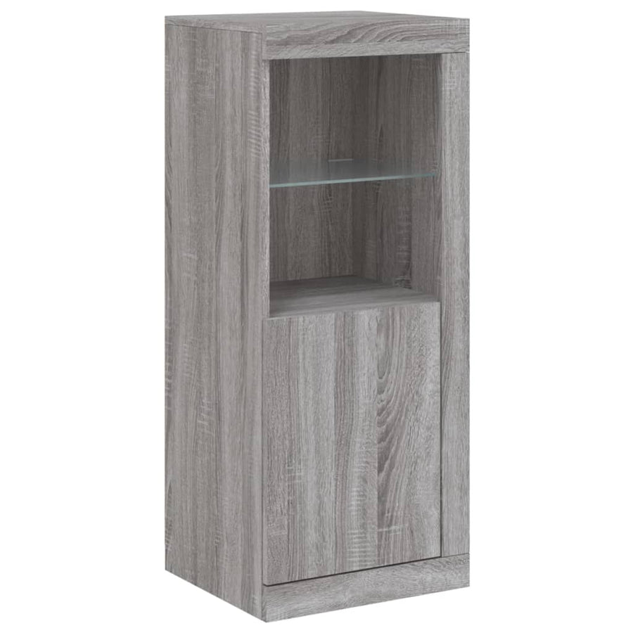 Dressoir Met Led-Verlichting 4X37X00 Cm Eiken Grijs sonoma
