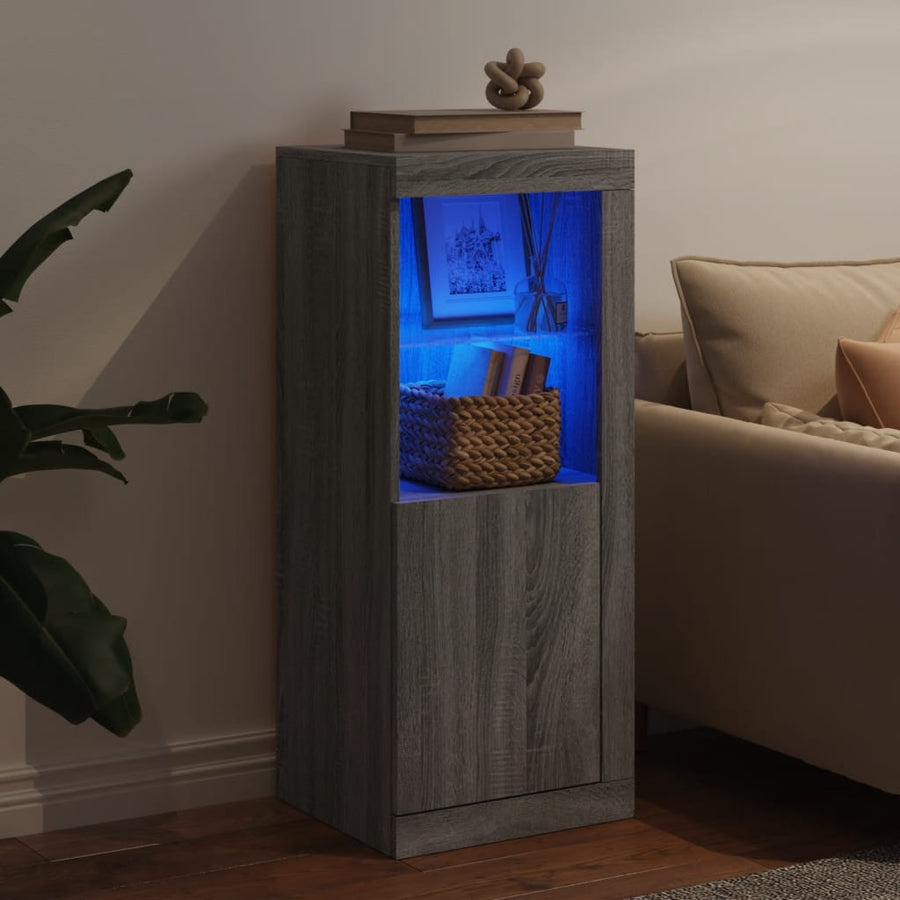 Dressoir Met Led-Verlichting 4X37X00 Cm Eiken Grijs sonoma