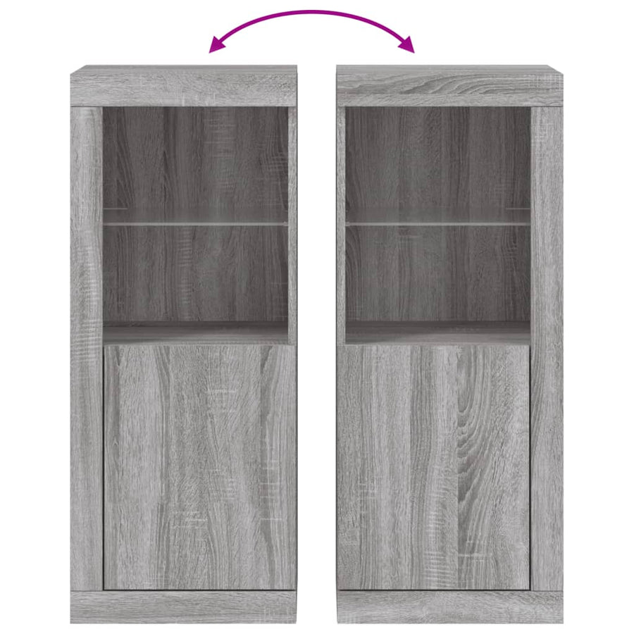 Dressoir Met Led-Verlichting 4X37X00 Cm Eiken Grijs sonoma