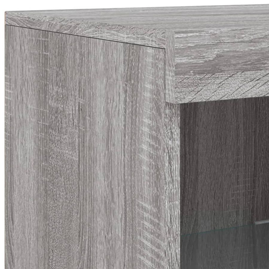 Dressoir Met Led-Verlichting 4X37X00 Cm Eiken Grijs sonoma
