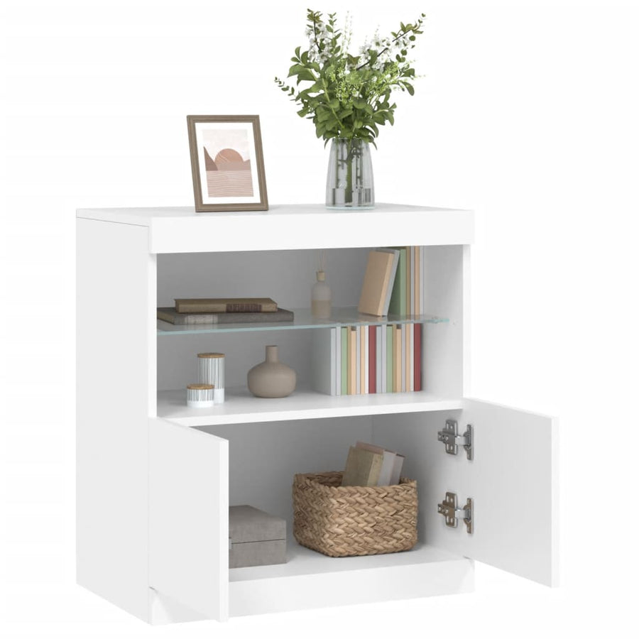 Dressoir Met Led-Verlichting 60X37X67 Cm Wit