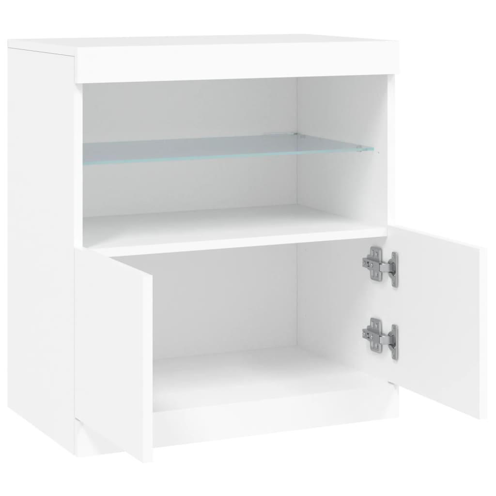 Dressoir Met Led-Verlichting 60X37X67 Cm Wit