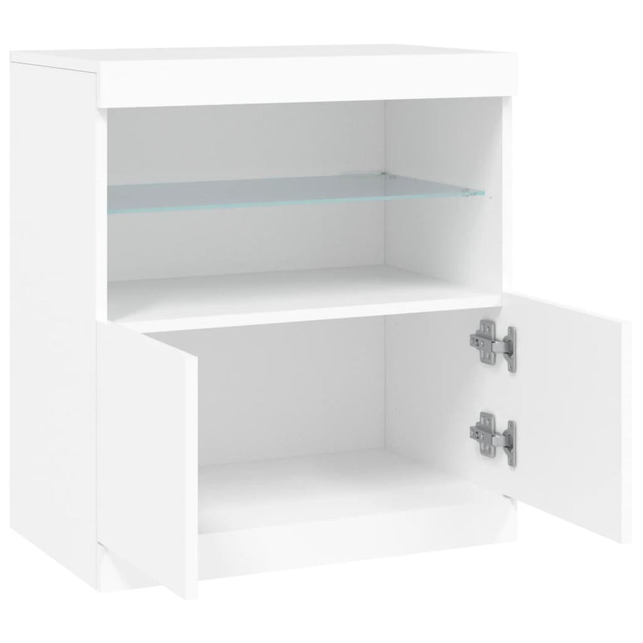 Dressoir Met Led-Verlichting 60X37X67 Cm Wit