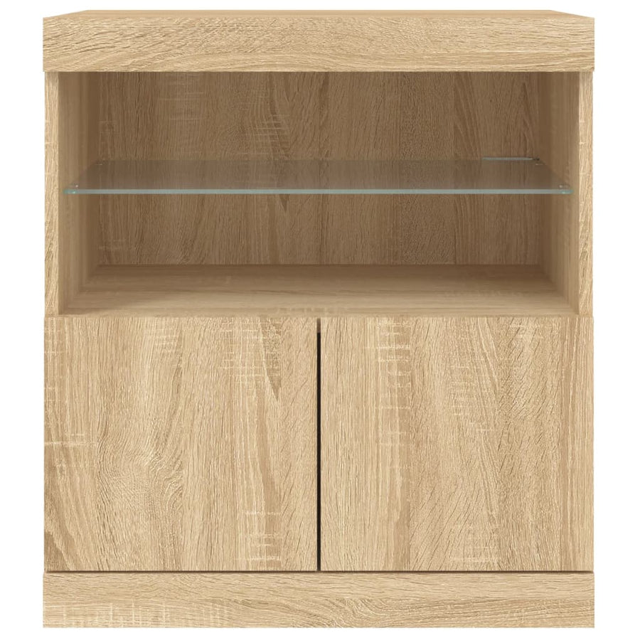 Dressoir Met Led-Verlichting 60X37X67 Cm Kleurig Sonoma eiken