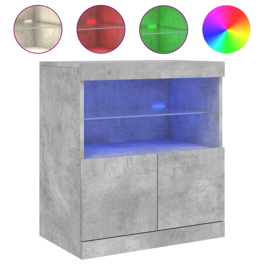 Dressoir Met Led-Verlichting 60X37X67 Cm Betongrijs