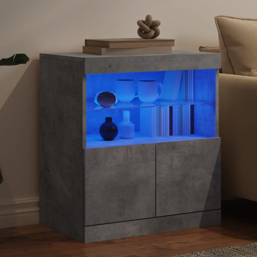 Dressoir Met Led-Verlichting 60X37X67 Cm Betongrijs