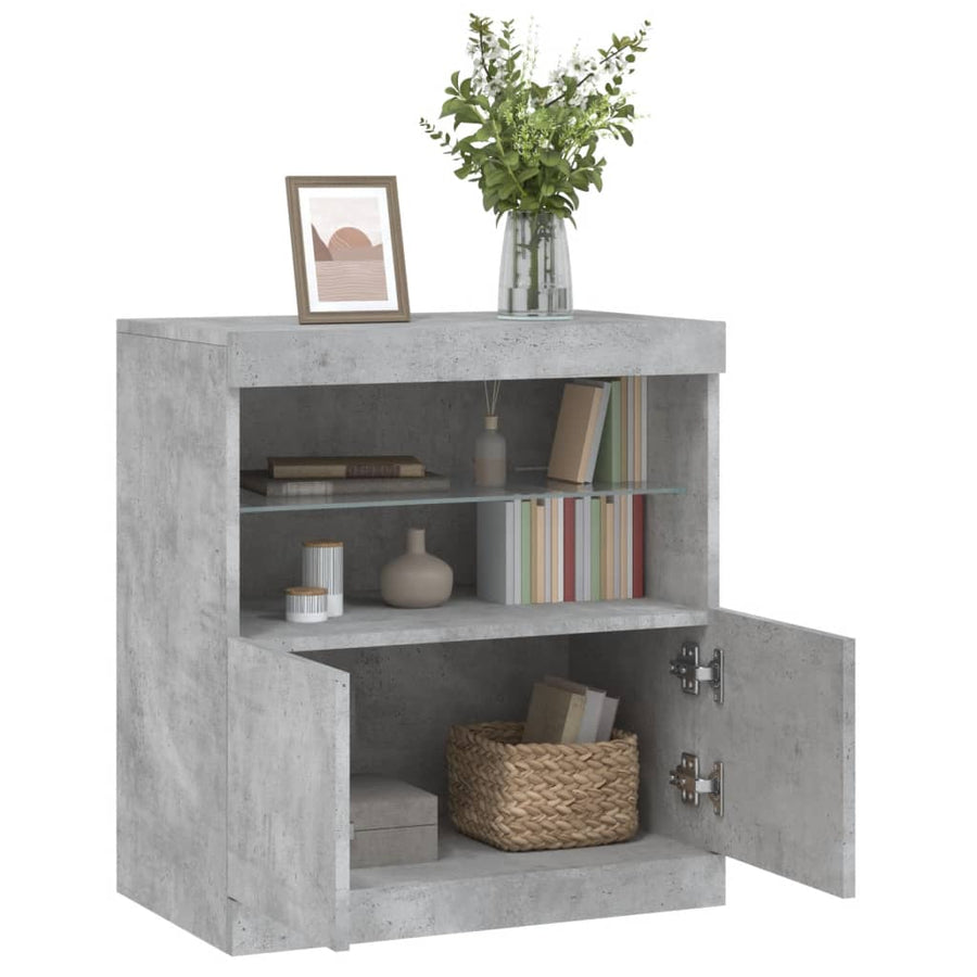 Dressoir Met Led-Verlichting 60X37X67 Cm Betongrijs